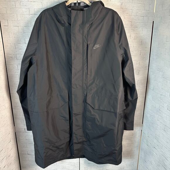 Nike rain jacket zip up zip packets black summer utility sure activewear outdoor - Picture 1 of 16